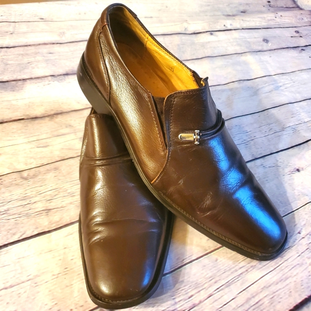 VINTAGE MILANO MEN'S LOAFERS LEATHER UPPER BROWN SIZE 10.5